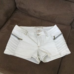 White denim shorts